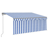 Vidaxl luifel exponierbar mit Roller Blind 3x2,5 m blau weiß