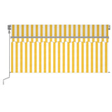 Vidaxl Luifel mit Roller Blind 3x2,5 m Gelb Weiß automatisch erweiterbar