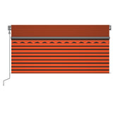 Vidaxl luifel automatisch uittrekbaar rolgordijn 3,5x2,5m oranje bruin
