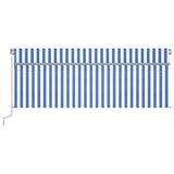 Vidaxl luifel manuell ausziehbar mit Rollerblind -LED 4x3 m blau weiß