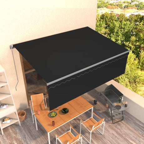Vidaxx Markise manuell ausziehbar mit Rollo 4x3 m Anthrazit
