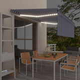 Vidaxl luifel manuell ausziehbar mit Rollerblind -LED 4x3 m blau weiß