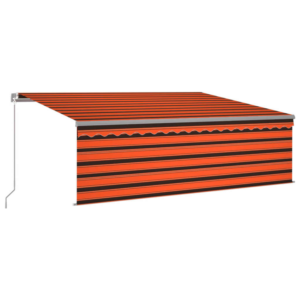 vidaXL Markise manuell ausziehbares Rollo LED 4x3 m Orange Braun
