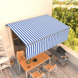 Vidaxl luifel exponierbar mit Roller Blind 4x3 m blau weiß