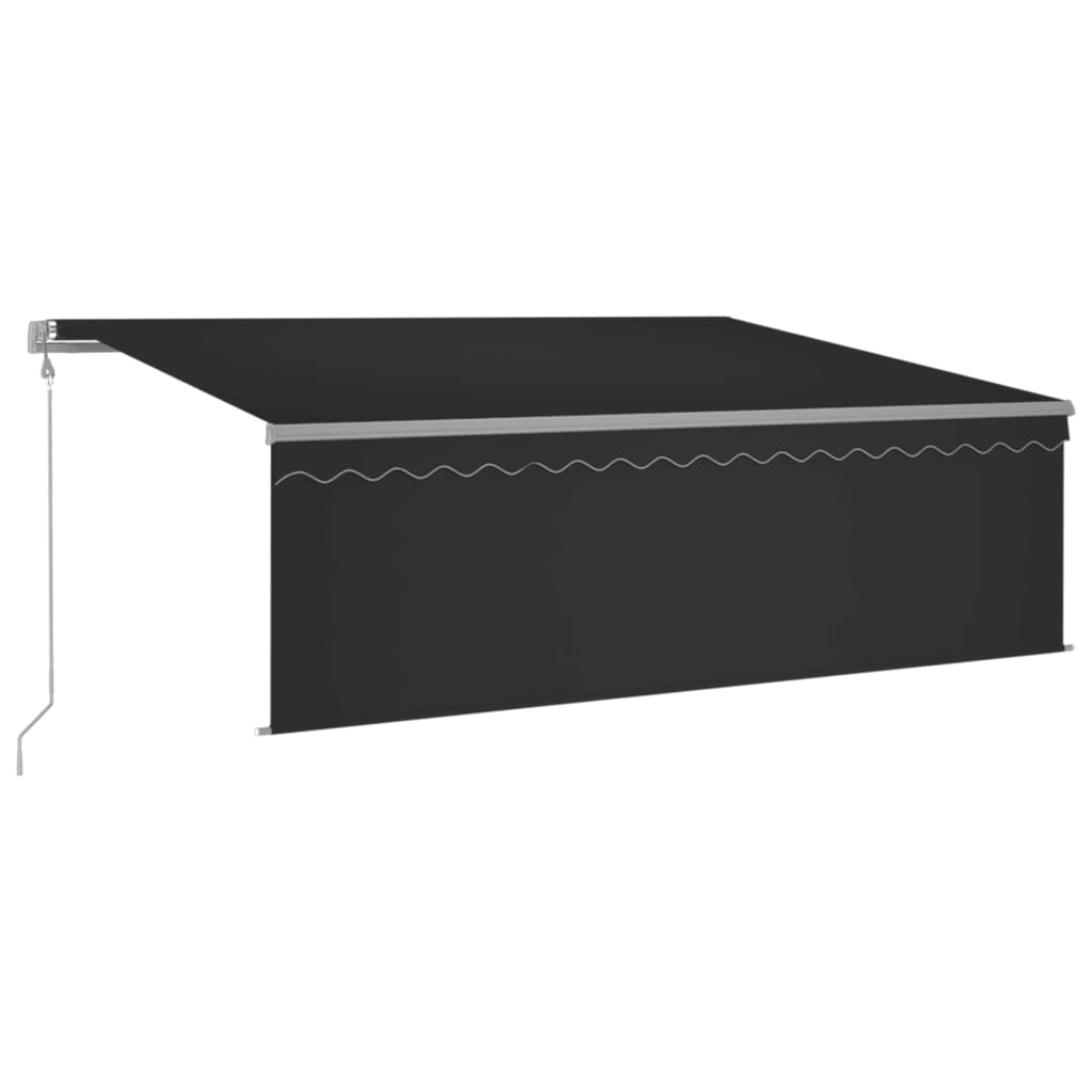 Vidaxl Luifel mit Rollenblind-, LED- und Windsensor 4x3 m Anthrazitfarbe