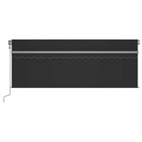 Vidaxl Luifel mit Rollenblind-, LED- und Windsensor 4x3 m Anthrazitfarbe