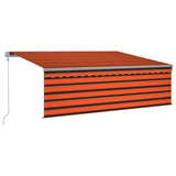 VidaXL Markise mit Rollo, LED und Windsensor 4x3 m Orange und Braun