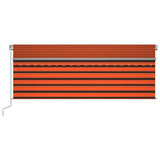 VidaXL Markise mit Rollo, LED und Windsensor 4x3 m Orange und Braun