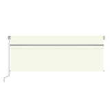 Vidaxl luifel manuell ausziehbar mit Roller Blind LED 4,5 x 3 m Creme