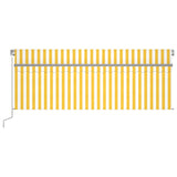 Vidaxl luifel manuell ausziehbar Roller Blind und LED 4,5 x 3 m gelb weiß