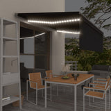 Vidaxl Luifel mit Rollenblind-, LED- und Windsensor 4,5x3 m Anthrazitfarbe