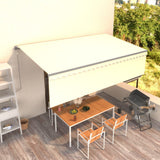 Vidaxl luifel mit Roller Blind 5x3m Creme -Colored automatisch erweiterbar