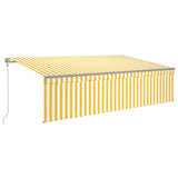 Vidaxl luifel exponierbar mit Roller Blind 5x3 m gelb und weiß