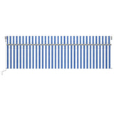 Vidaxl Luifel Automatische Walzenblind -LED -Windsensor 5x3 m blau und weiß