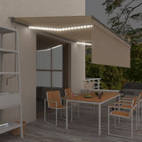 Vidaxl Luifel Automatik mit Rollerblind -LED -Windsensor 5x3 m Creme
