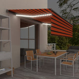Vidaxl Luifel Automatische Walzenblind -LED -Windsensor 5x3 M Orange Braun