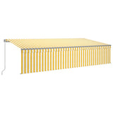 Vidaxl luifel manuell ausziehbar mit Rollerblind 6x3 m gelb und weiß