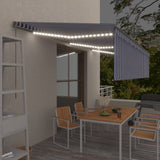 Vidaxl luifel manuell ausziehbar mit Rollerblind -LED 6x3 m blau weiß