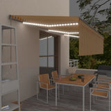 Vidaxl luifel manuell ausziehbar mit Rollerblind -LED 6x3 m gelb Weiß