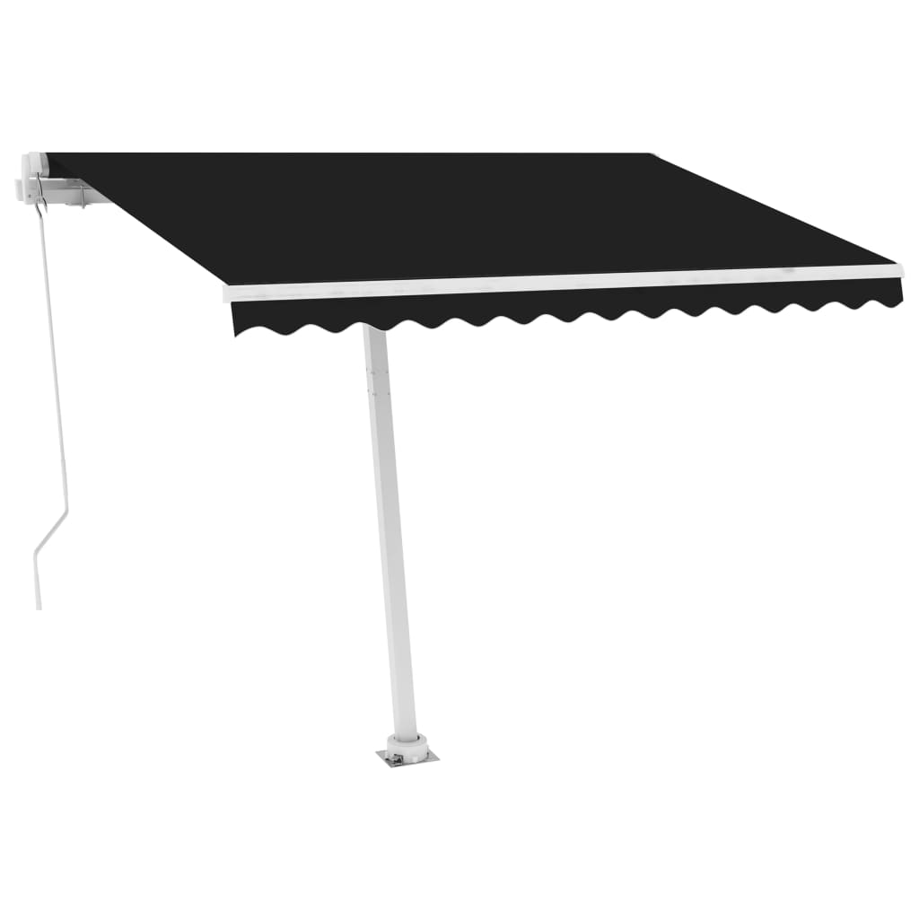 Vidaxl luifel manuell erweiterbar mit LED 300x250 cm Anthrazitfarbe