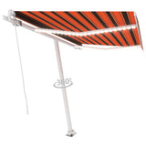 Vidaxl Luifel manuell ausziehbar mit LED 300x250 cm Orange und Braun