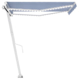Vidaxl Luifel manuell ausziehbar mit LED 350x250 cm blau und weiß