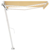Vidaxl luifel manuell ausziehbar mit LED 350x250 cm gelb und weiß