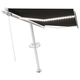 Vidaxl luifel manuell ausziehbar mit LED 350x250 cm Anthrazitfarbe