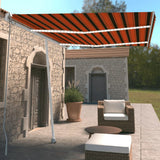 Vidaxl Luifel mit LED 350x250 cm Orange und Braun manuell ausziehbar