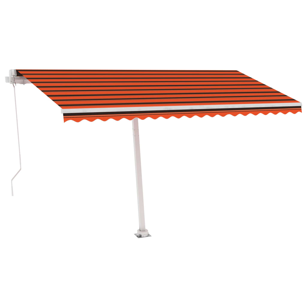 Vidaxl luifel distanziert manuell erstreckt sich 400 x 300 cm orange Braun