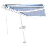 Vidaxl Laifel mit LED- und Windsensor elektrisch 400 x 300 cm blau und weiß