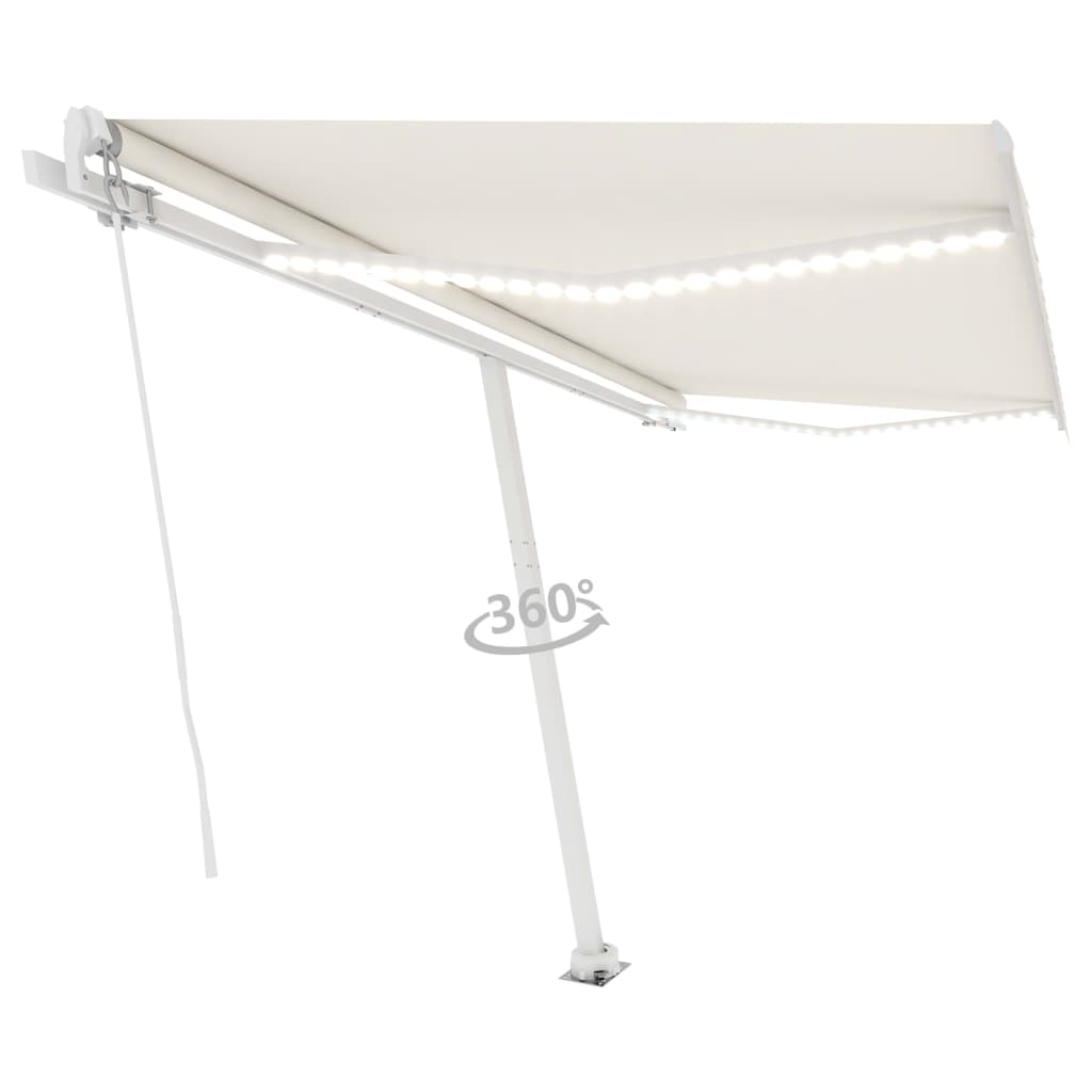 Vidaxl Luifel mit LED 450x300 cm creme -gepflegt