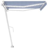 Vidaxl Luifel Automatik mit LED- und Windsensor 450x300 cm blau weiß