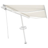 Vidaxl Luifel Automatik mit LED- und Windsensor 450x300 cm Creme Farbe
