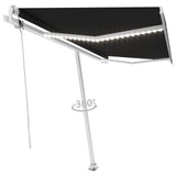 Vidaxl Luifel Automatik mit LED- und Windsensor 450x300 cm Anthrazit