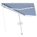Vidaxl luifel distanziert sich manuell erstreckt sich 500 x 300 cm blau und weiß