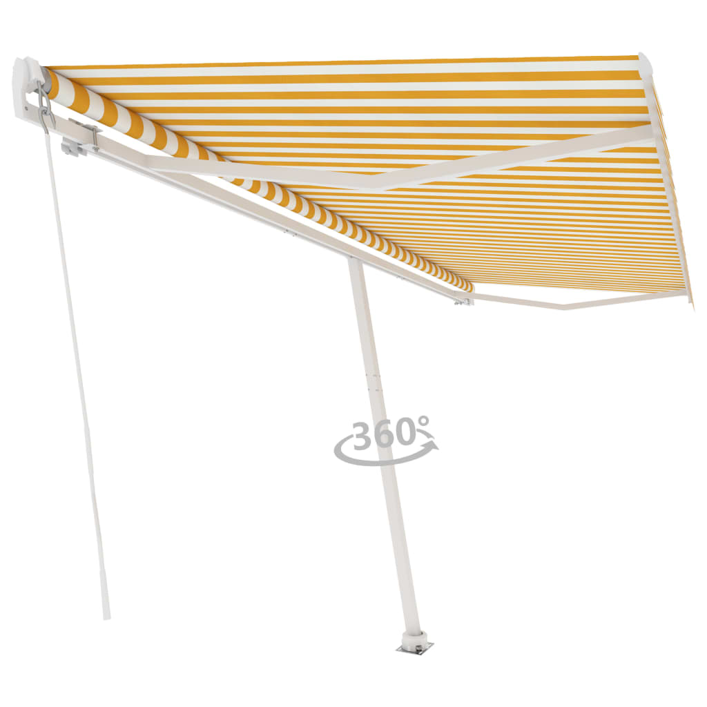 Vidaxl Luifel distanziert sich manuell aus 500 x 300 cm gelb und weiß
