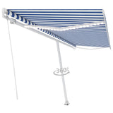 Vidaxl luifel manuell ausziehbar mit LED 500x300 cm blau und weiß