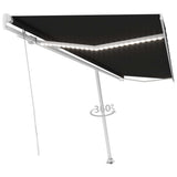 Vidaxl Luifel manuell ausziehbar mit LED 500x300 cm Anthrazitfarbe