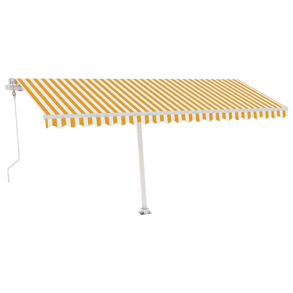 Vidaxl Luifel Automatik mit LED- und Windsensor 500x300 cm gelb und weiß