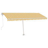 Vidaxl Luifel Automatik mit LED- und Windsensor 500x300 cm gelb und weiß