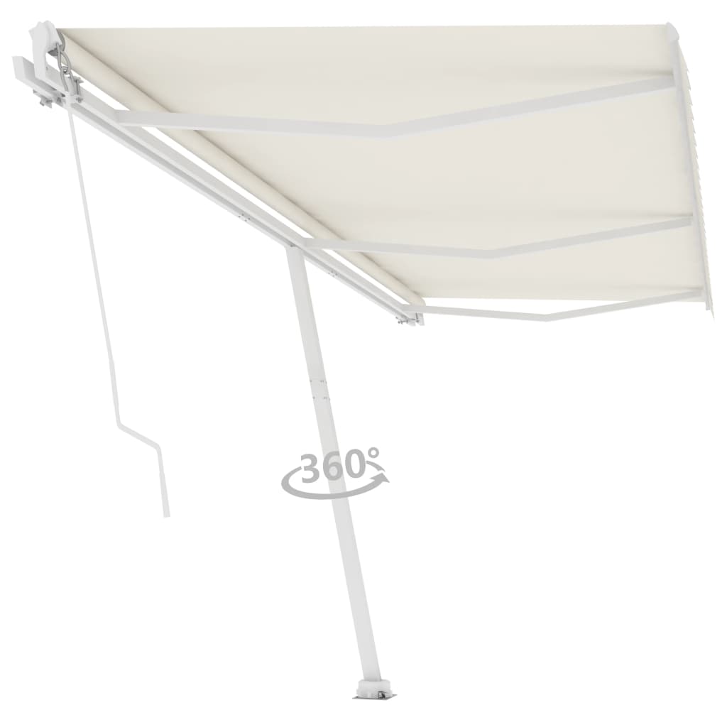 Vidaxl luifel distanziert manuell erstreckt sich 600x300 cm creme -gelöscht