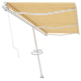 Vidaxl luifel distanziert sich manuell erstreckt sich 600 x 300 cm gelb und weiß