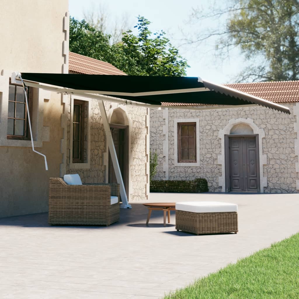 Der vidaxl luifel distanzierte sich manuell erstreckt sich 600 x 300 cm Anthrazit