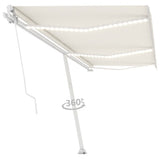 Vidaxl luifel manuell ausziehbar mit LED 600x300 cm cremefarben