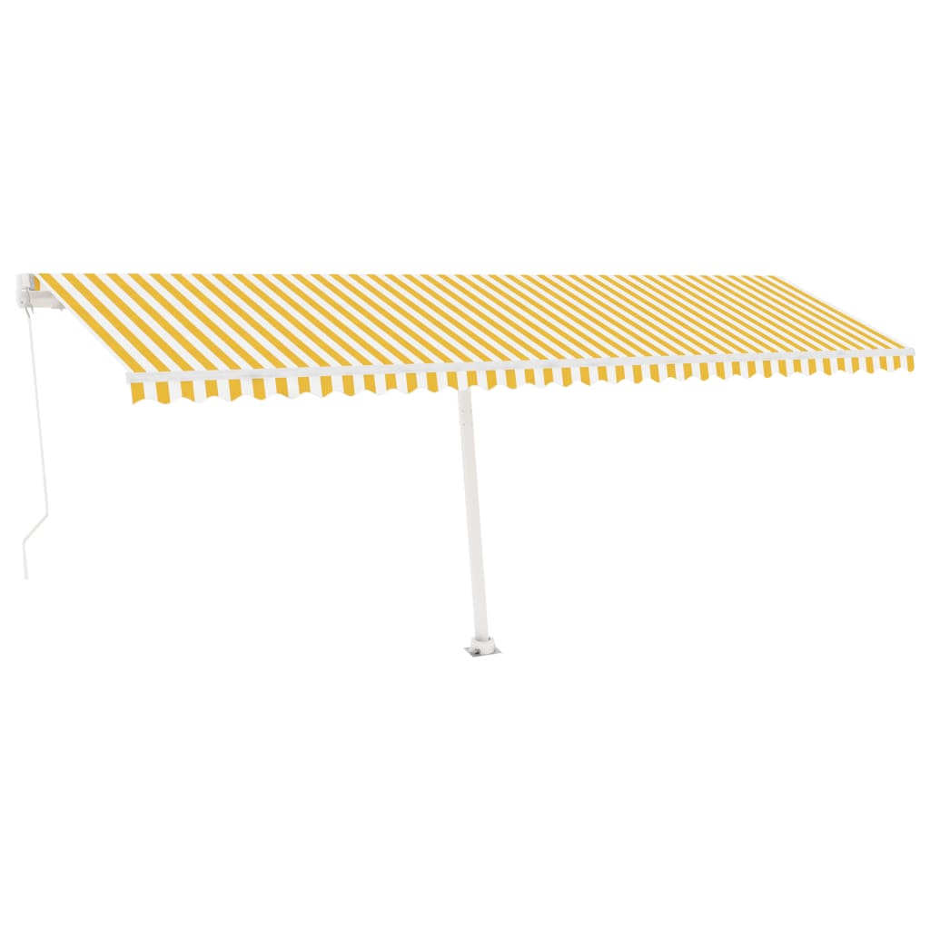 Vidaxl luifel manuell ausziehbar mit LED 600x300 cm gelb und weiß