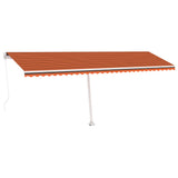 Vidaxl Luifel manuell ausziehbar mit LED 600x300 cm Orange und Braun