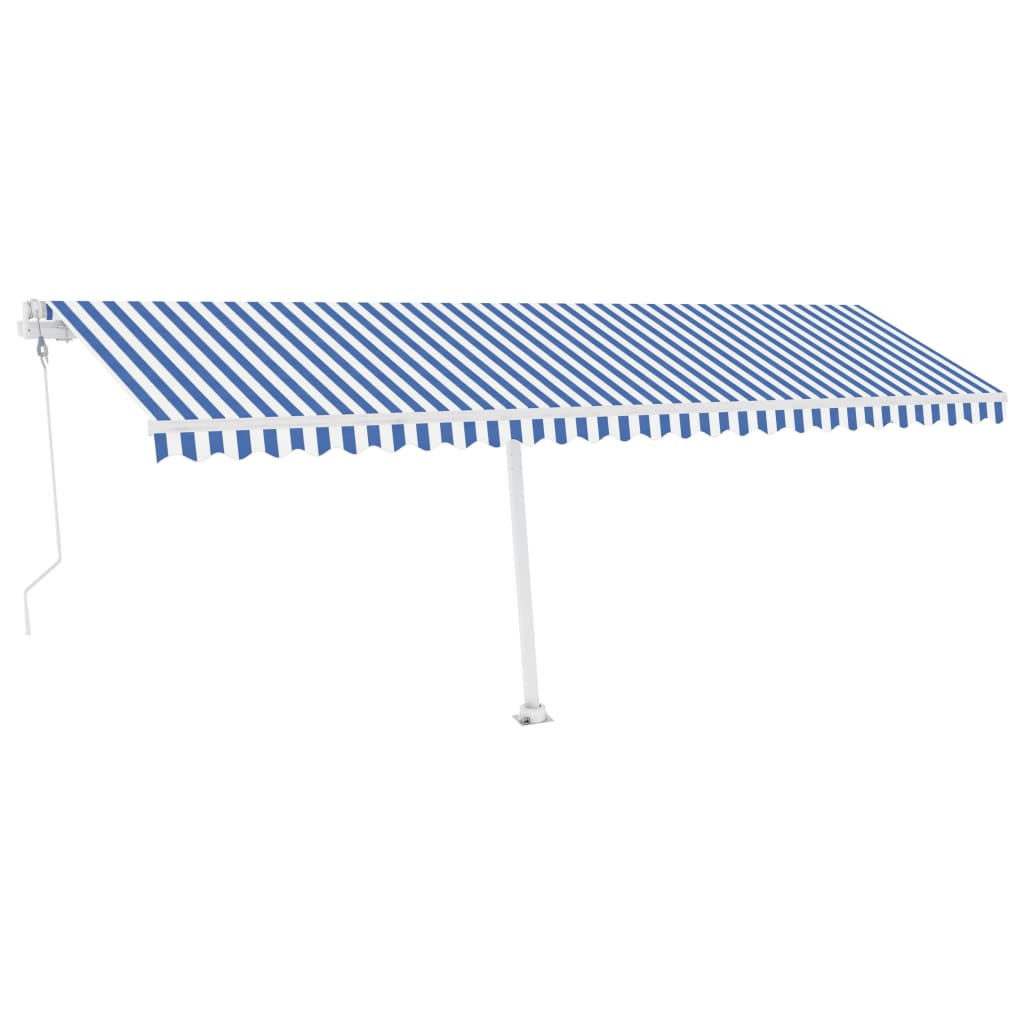 Vidaxl Luifel Automatik mit LED- und Windsensor 600x300 cm blau weiß