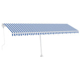 Vidaxl Luifel Automatik mit LED- und Windsensor 600x300 cm blau weiß