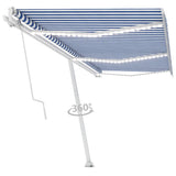 Vidaxl Luifel Automatik mit LED- und Windsensor 600x300 cm blau weiß